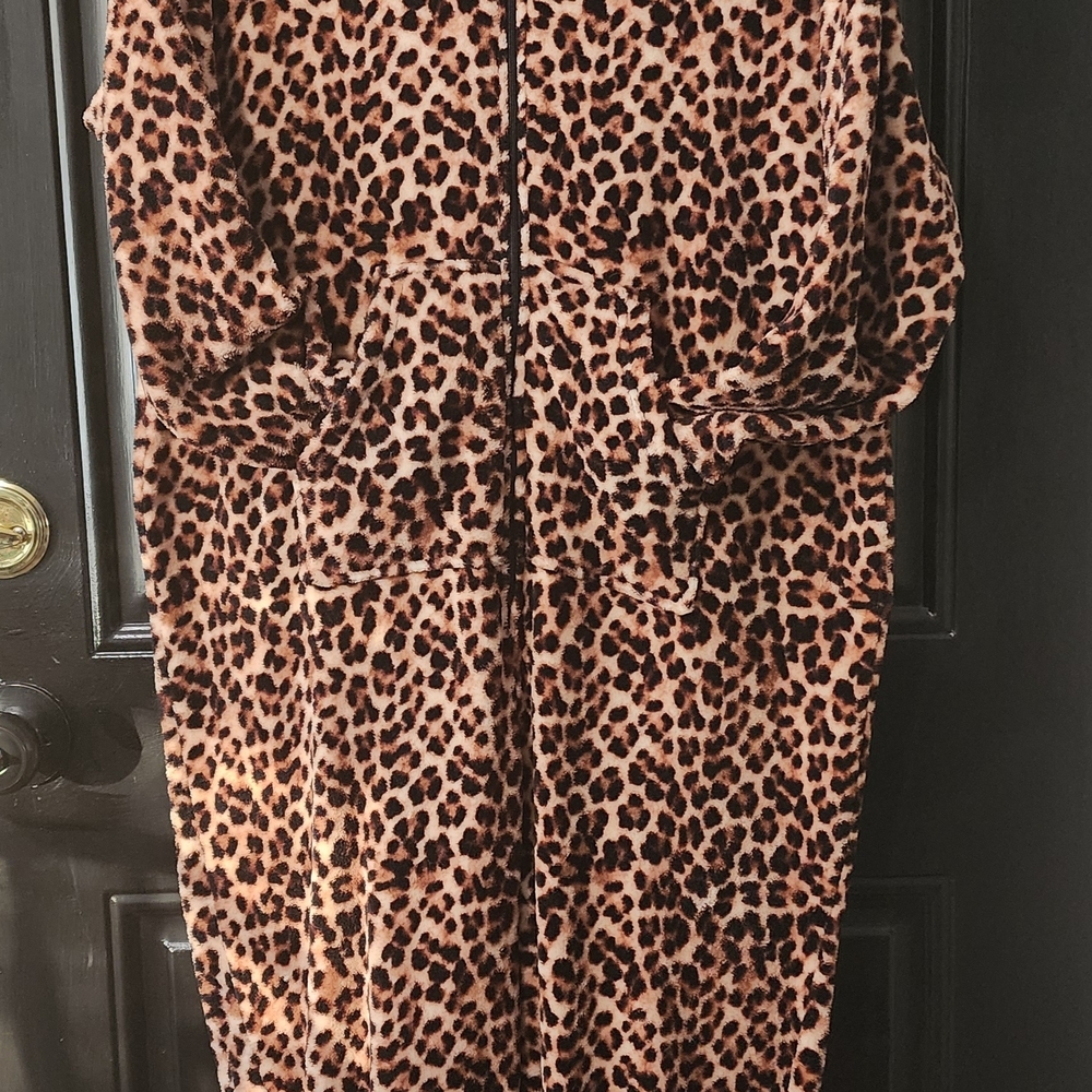 Kids Leopard Print Footed Onesie